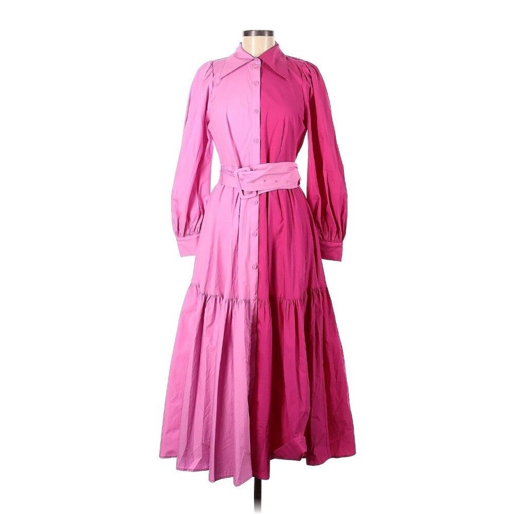 NWT CHRISTOPHER JOHN ROGERS x TARGET Long Sleeve Two-tone Pink Shirtdress 2